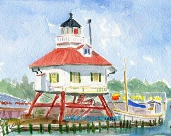 Chesapeake Bay Giclée-Drum Point Light at Calvert County Maritime Museum.