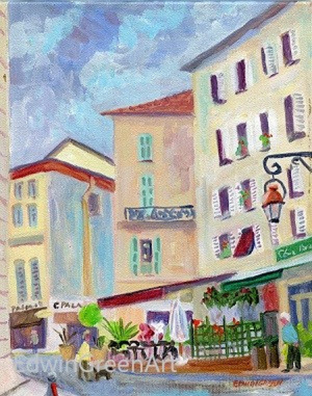 Provence Acrylic Paintingvence, Henry's Bar. 8x10 Inches on Canvas