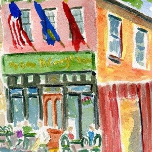Annapolis Watercolor-McGarvey's. Matted 8x10 (6x4 image). Arches 140 CP paper. Unframed. Giclée Print Available.