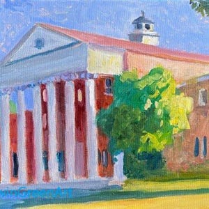 University of Mississippi (Ole Miss) Acrylic Painting. 8x10 on Stretched Canvas. Framed or Unframed. Graduation Gift.Giclée Prints Available
