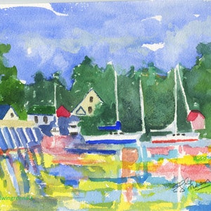 Acquerello originale - Blackbeard's Creek. Con passepartout 11x14 (immagine 8x10). Disponibili anche stampe Giclée e biglietti di auguri.