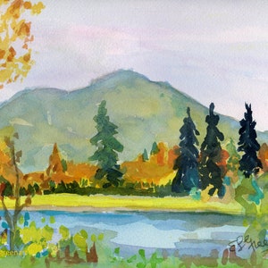 Mt. Allen Acquerello originale-Adirondacks. 11x14 (immagine 8x10) su carta Arches 140 CP. Stampe Giclée e biglietti con buste disponibili.