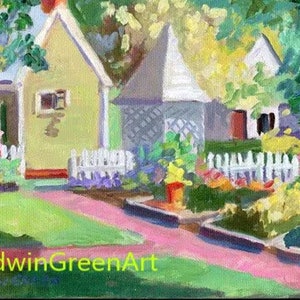 Koloniaal Williamsburg-olieverfschilderij-George Reid Well. 8 x 10 op canvas. Ingelijst of ingelijst. Gicléeprints en notitiekaarten beschikbaar.
