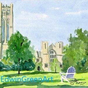 Swarthmore College - Acquerello originale. Carta Arches 140 CP 8x10. Stampe Giclée disponibili.
