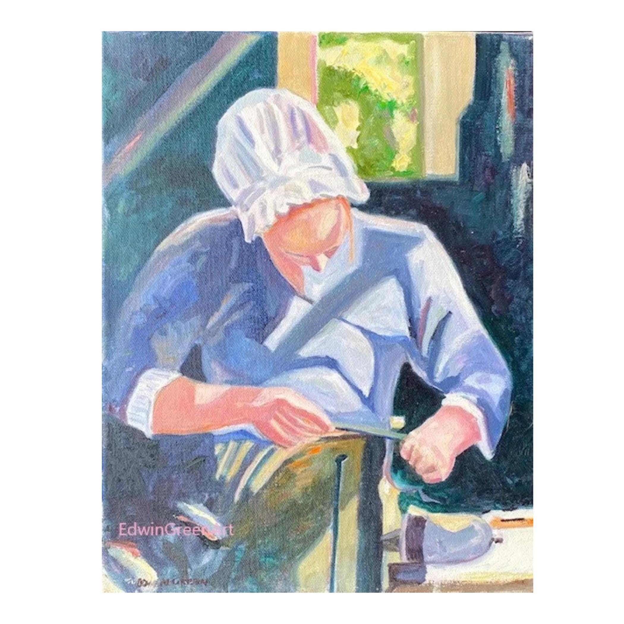 Colonial Williamsburg Blacksmith's Apprentice Original Oil Painting ...
