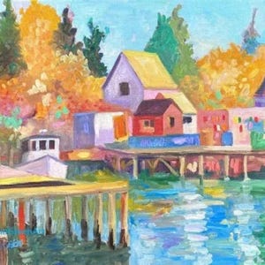 Maine Oil Painting-Pretty Far Downeast. 16x12 Oil on Canvas Panel. Framed or Unframed. Giclée Prints Available.