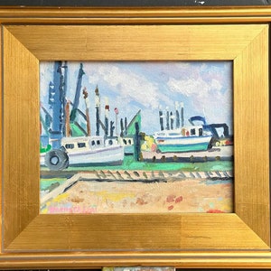 Beaufort, NC-Boatyard. Oil on 8x10 Canvas Panel. Framed or Unframed. Giclée Prints Available.