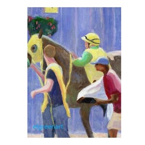 Horse Racing Oil Painting: "Leg Up" - Colonial Downs, VA (Giclée Print Available)