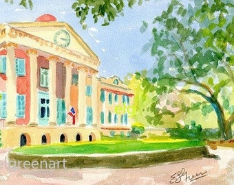 College of Charleston - Two Original Watercolors-Randolph Hall and Porter's House. Giclée Prints and Note Cards with Envelopes Available.