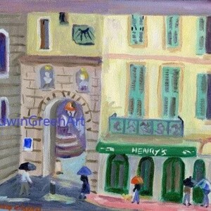 Provence Acrylic Painting-Vence, Roman Arch. 8x10 inches, Acrylic on Canvas. Framed or Unframed. Giclée Print Available.