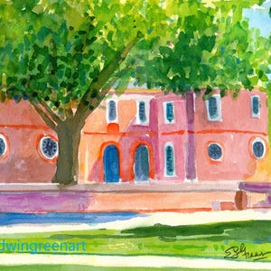 Williamsburg Watercolor. Capitol. Matita 11x14 (immagine 8x10) Watercolor su carta Arches 140 CP. Stampe Giclée disponibili.