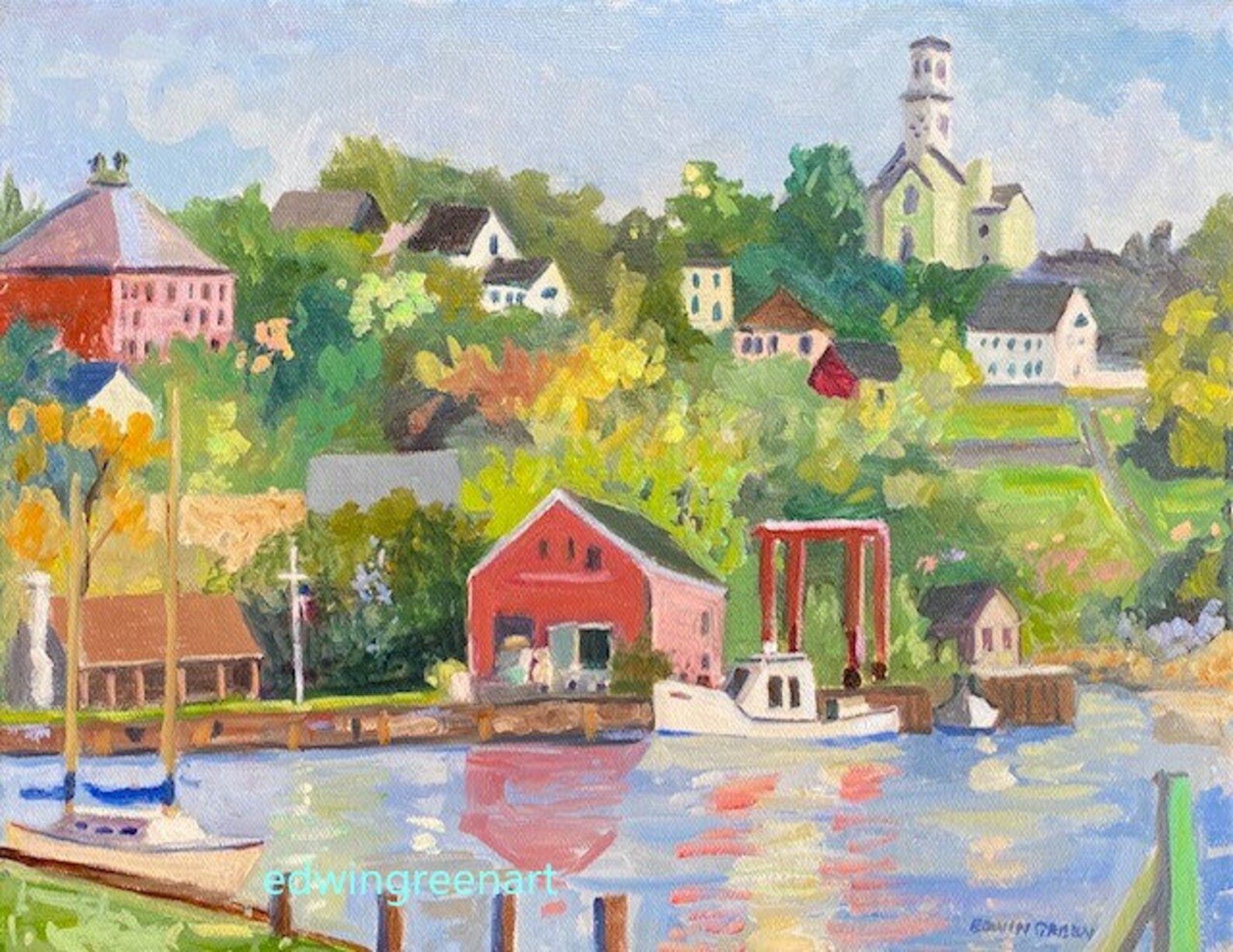 Maine Oil Paintingrockport Harbor. 11x14 Inches Oil on Etsy