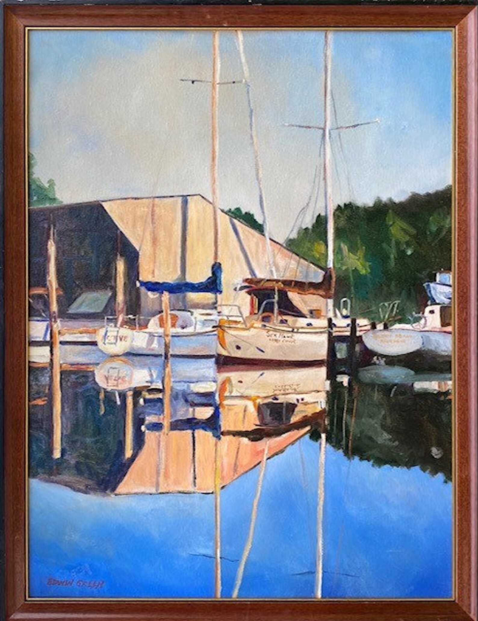 Chesapeake Bay Oil Painting. S/v Sea Hawk at Ginny Point. 24x18 Inches