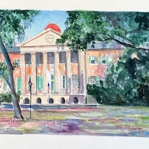Randolph Hall, College of Charleston: Original Watercolor (11x14 Matted)