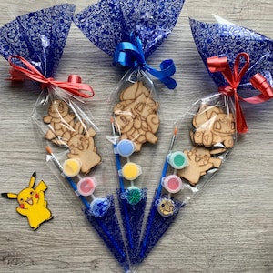 Pokemo party favours / poke party bags / party bag filler / pika birthday / pokemo birthday / paint tour own pokemo