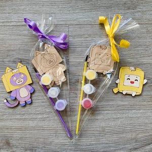 Fox or box party favour / lank box inspired craft / lanky birthday party / paint your own fox or box / gamers party bags filler