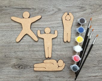 Paint your own hide and seek figure / meccha chameleon inspired game/ hide and seek craft kit / party favors / family craft game