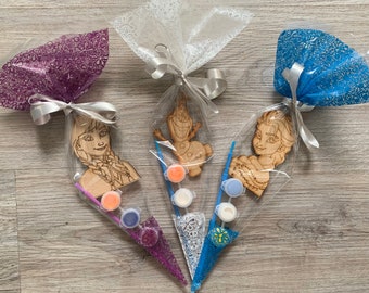 Recuerdos de fiesta de princesas de nieve y hielo / Bolsas para fiestas de cumpleaños congeladas / Bolsas para fiestas de princesas / Relleno para bolsas de fiestas infantiles / Pinta las tuyas