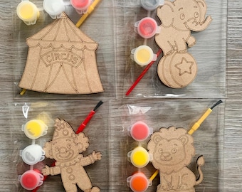 Paint your own circus party bag craft / circus birthday party / circus party favour / Clown party / Party bag filler/ Circus theme birthday