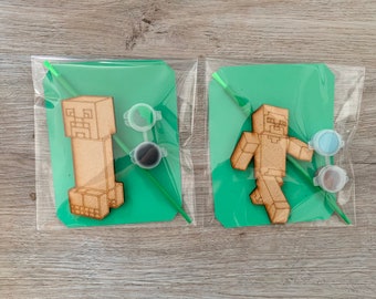Mine party Bag craft Favour / children’s party favours / Children's Party bag / gamer party favour / Steve gamer birthday / paint kit