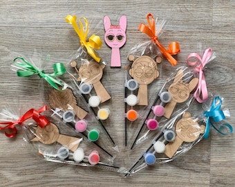 Sprunki party favour / Sprunki inspired craft / gamer birthday party / paint your own Sprunki / wooden craft party bags filler