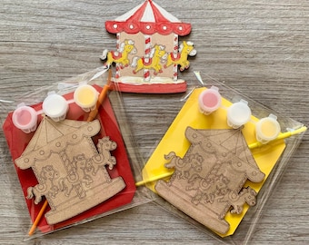 Paint your own carousel party bag craft / carnival birthday party / carousel party favour / carnival fair Party / fair theme birthday