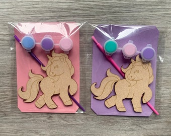 Dipingi il tuo unicorno / bomboniera per festa di compleanno a tema unicorno / lavoretto magico per feste / riempitivo per sacchetti regalo a tema unicorno / regalo per bambine / lavoretto in legno a tema unicorno