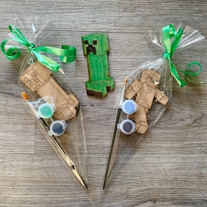 Mine party Bag craft Favour / children’s party favours / Children&#39;s Party bag / gamer party favour / gamer birthday / paint kit