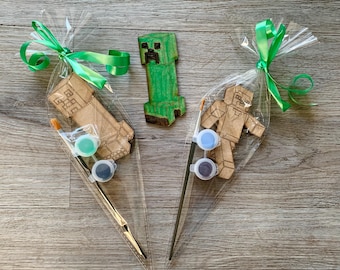 Mine party Bag craft Favour / children’s party favours / Children's Party bag / gamer party favour / gamer birthday / paint kit