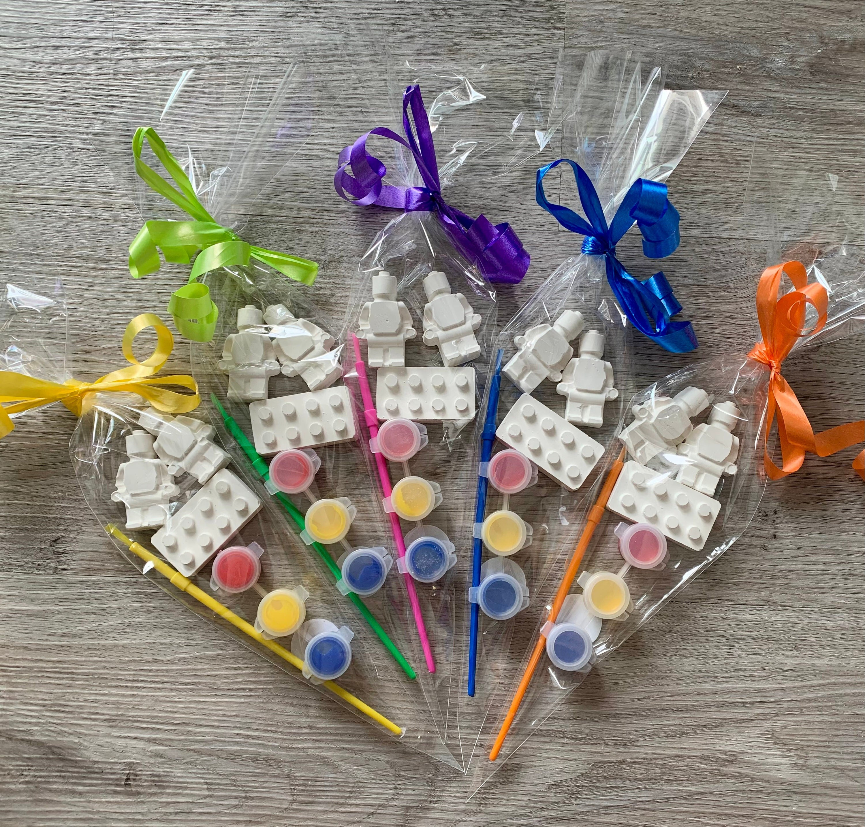 Brickmen Blocks Party Bag / Brickman Party Favour / Kids Party Bag / Childrens  Party Bag Craft/ Paint Your Own / Birthday/ Wedding Favour 