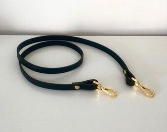 black leather handbag strap