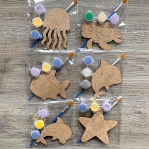 Paint your own fish jellyfish dolphin turtle or starfish/ Party favour / Under the sea party bags/  Ocean craft / sea birthday /