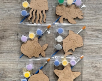 Paint your own fish jellyfish dolphin turtle or starfish/ Party favour / Under the sea party bags/  Ocean craft / sea birthday /