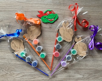 Paint your own turtle / fighting turtle craft kit / turtle birthday / turtle party bag / turtle favor / turtle party favour