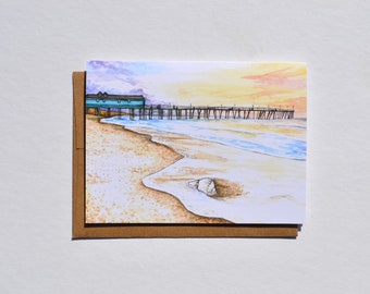 Outer Banks Fishing Pier, Greeting Card