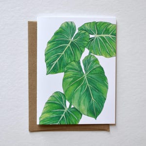 Taro Leaves Card, Greeting Cards, Plant Lovers Card, Note Cards, Hand Drawn