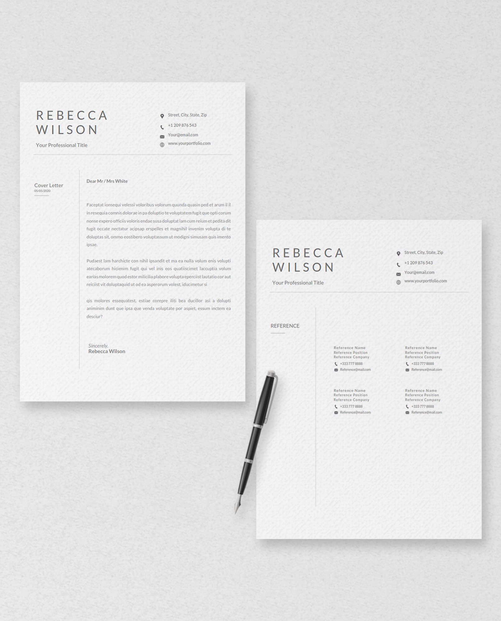Resume Template Google Docs, Microsoft Word in Modern Minimalist ...