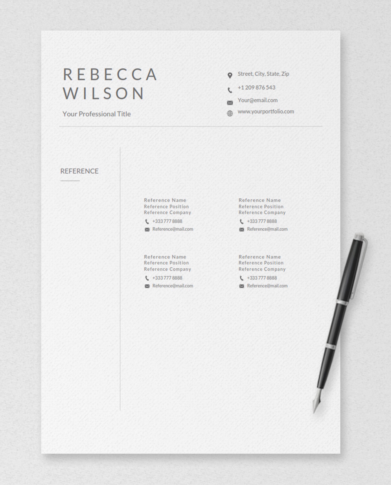 Resume Template Google Docs, Microsoft Word in Modern Minimalist ...