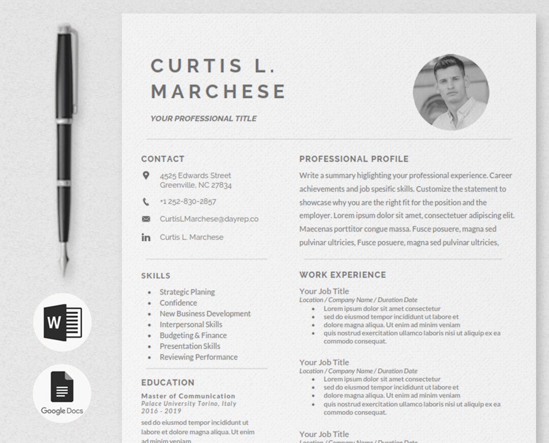 Resume and Cover Letter Template - Google Docs CV Template - Includes ...