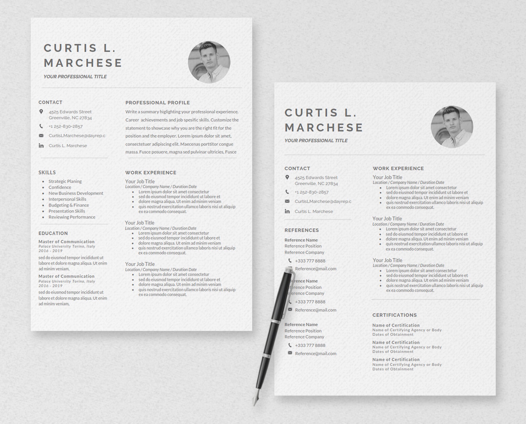 Resume and Cover Letter Template - Google Docs CV Template - Includes ...