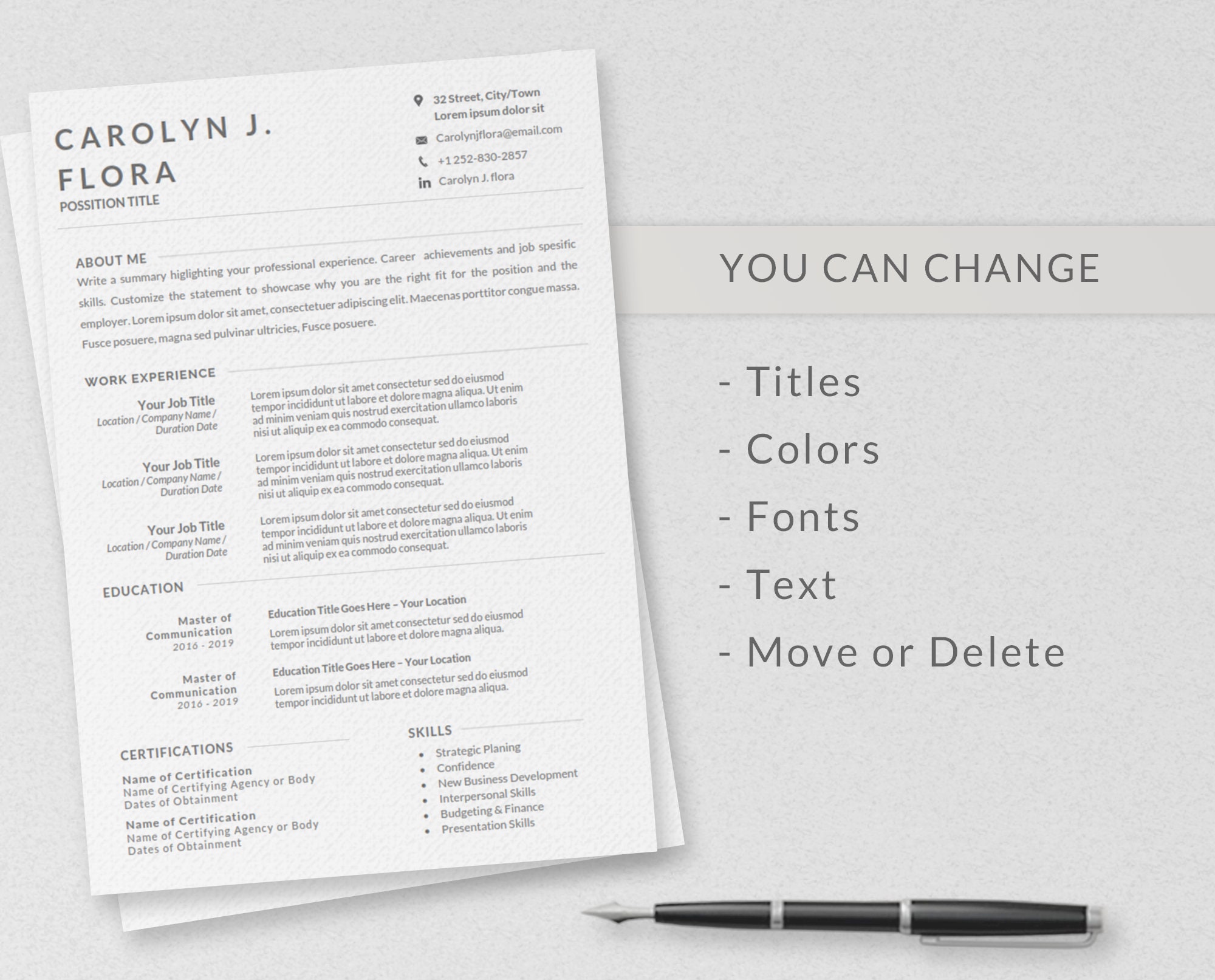 Modern Resume Template for Google Docs in Professional Resume Format ...