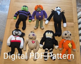 Spooky Dolls Knitting Machine Pattern: 7 Characters + Bonus (PDF Pattern)