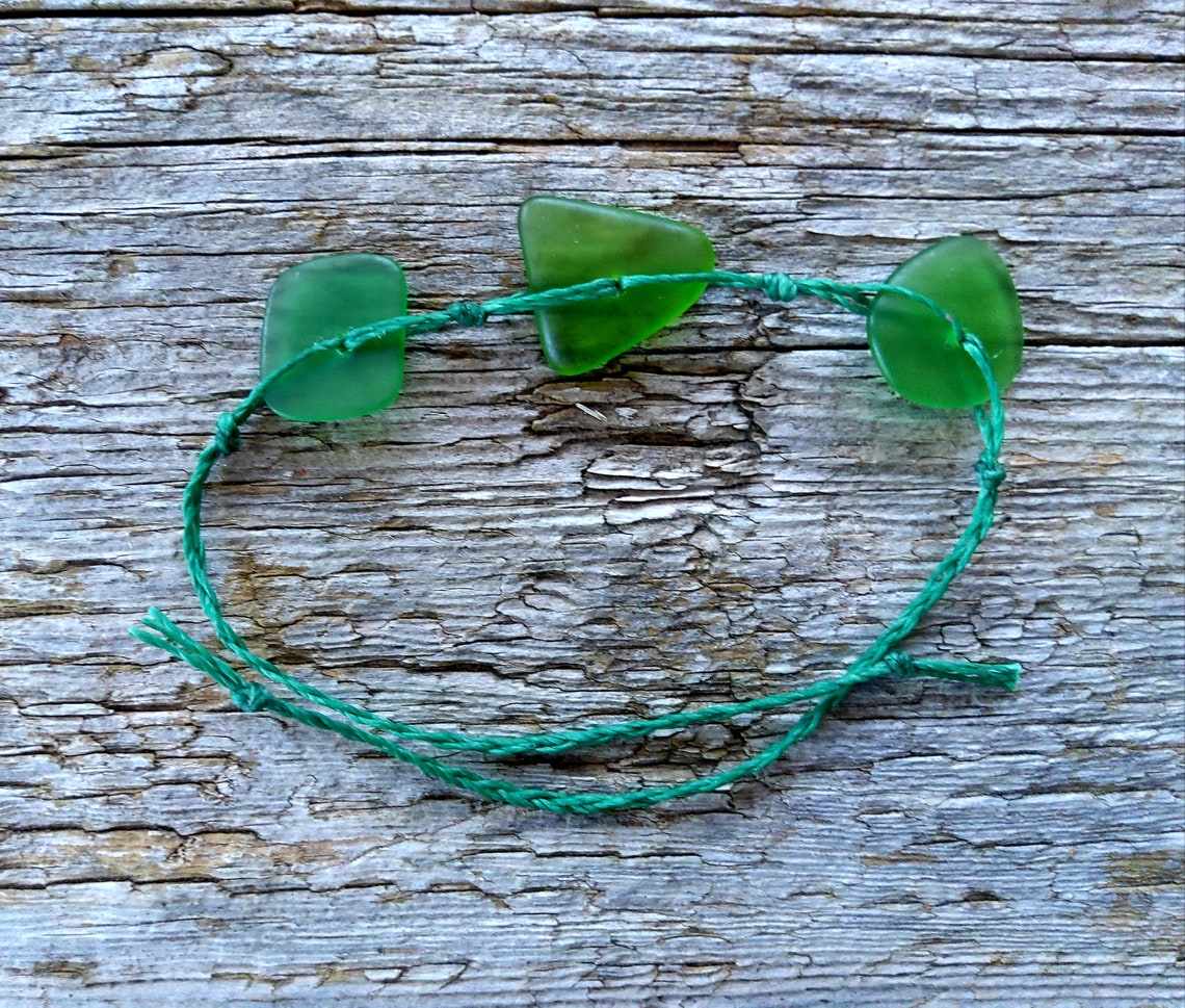 Handmade Cornish seaglass bracelet Etsy