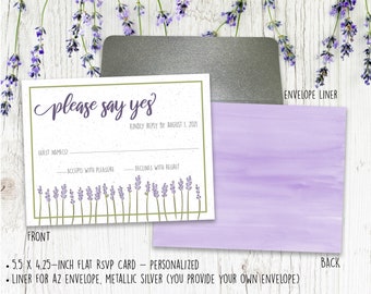 Lavender Wedding RSVP With Envelope Liner
