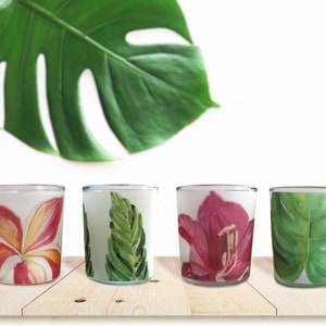 Tropical Bridal Shower Birthday Table Decor Votive Candle Tealight Wrappers, Hawaiian Rehearsal Wedding Baby Decor Centerpieces