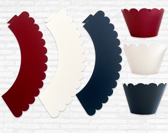 Fourth of July Independence Day Memorial Stars & Stripes Cupcake Wrappers Red White Blue Patriotic