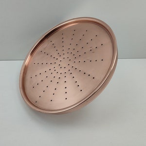 Red Copper Rain Shower Head, Large Round Handcrafted Vintage Showerhead, Works Outdoor