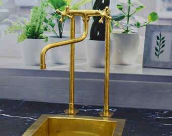 Gooseneck Bathroom Vanity Bronze Faucet Oil Rubbed Engraved - Etsy