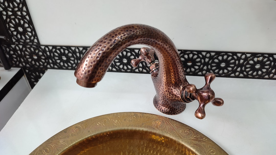 Hammered Copper Bathroom Faucet Copper Bathroom Faucet Vanity Faucet