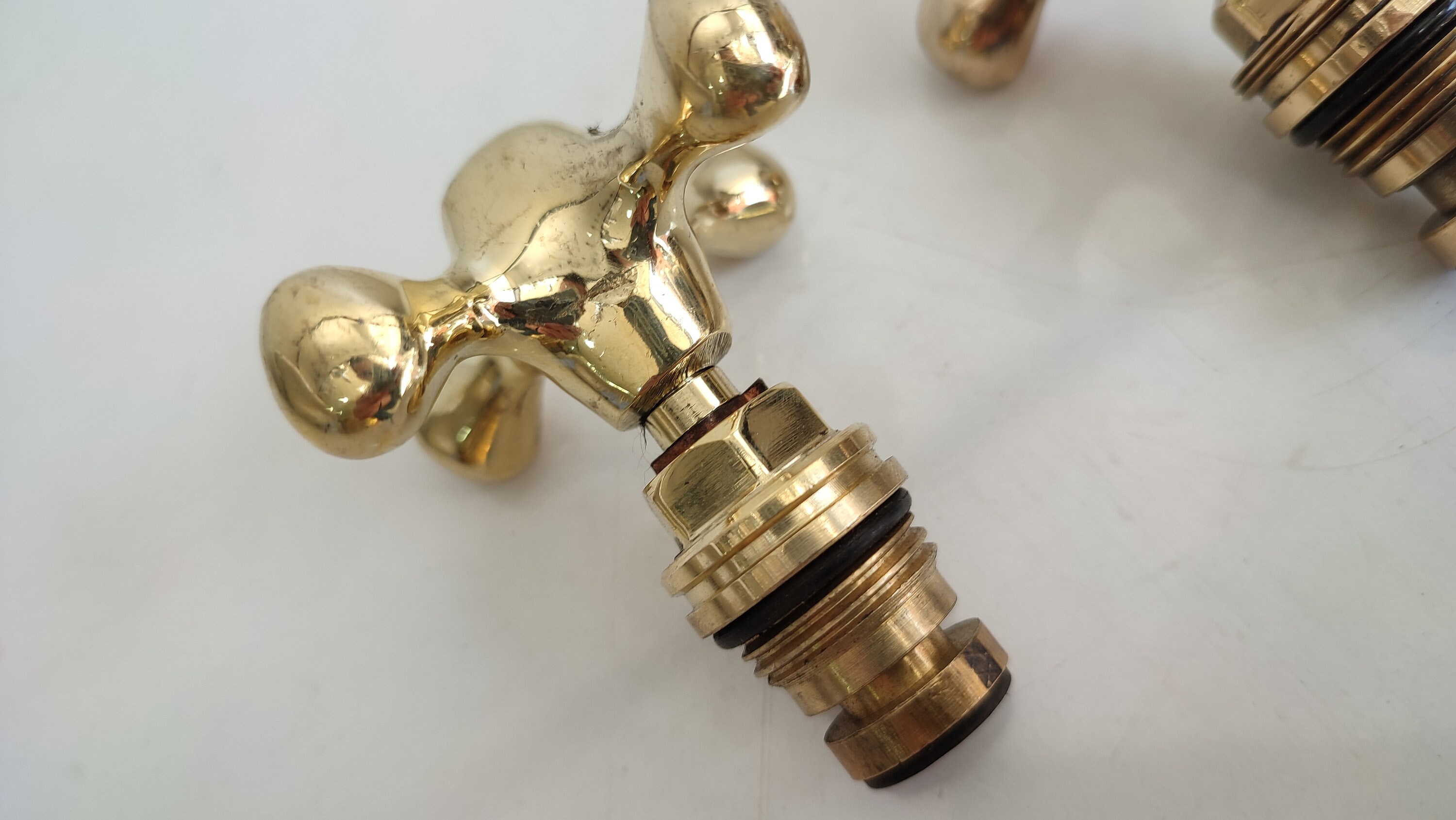 Unlacquered Brass Cross Handle Set Faucet Handles Set Etsy